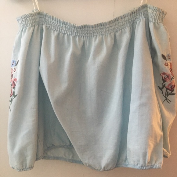 Light Blue Floral Blouse - Picture 2 of 2